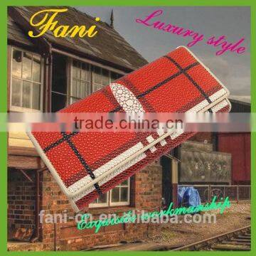 Fashional with peal fish skin design leather purses and wallets for prom