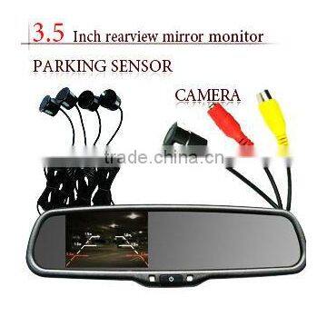 3.5inch dimming rearview mirror with camera parking sensor compass