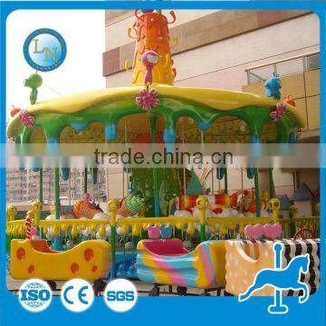 Theme Park Merry go Round Ride Mini Kids Christmas LED Decorative Carousel Ride photo-5