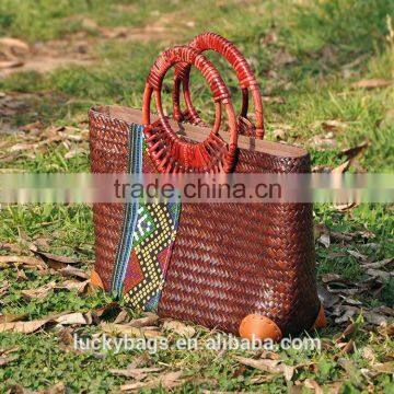 Hot Selling Cheap Ladies Handbag Thailand Straw Bag for Women Vacation on Beach Bag