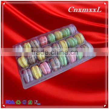 Cake Box for 24 Blister Macaron Gift Tray With 0.55 mm Clear Food Grade PET Cheap Clamshell Packaging photo-6