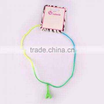 Girl's Colorful Beautiful Nylon Rope Choker Necklace with Charms