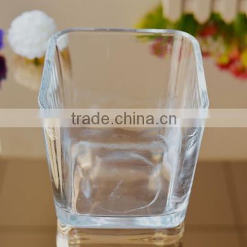 23oz square shaped glass vase for flower wholesale