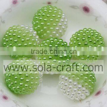 19MM Green Color Newest Bicolors Artificial Pearl For Wedding Decoration