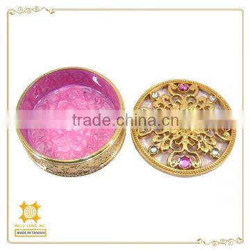 shining diamond pink golden decorated jewelry box