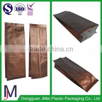 PET/AL/PE Metalized Coffee Bag, Side Gusset Coffee Pouch With One Way Valve, Glossy Printing Bag