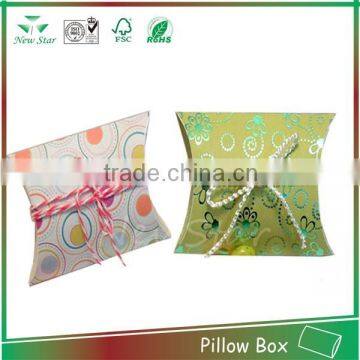 2015 customized kraft paper pillow box with paper rope