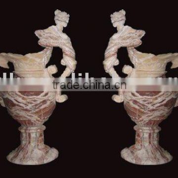 marble carving flower pot