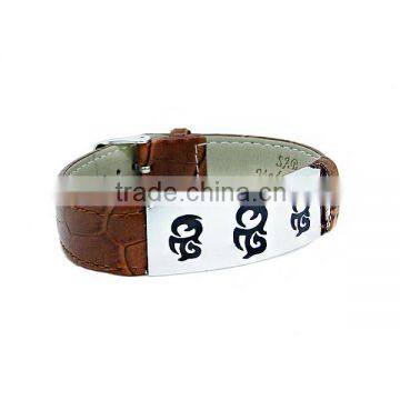 Stainless steel bracelet leather bracelet jewelry for Unisex