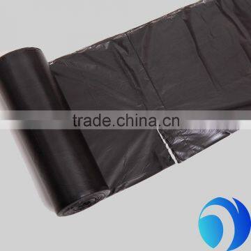 hot selling HDPE/LDPE plastic trash bag rubbish bag garbage bag on roll with paper label