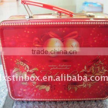 rectangular size:180*150*40mm with lock hinged tin box packaging