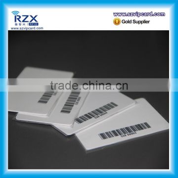 Printable CR80 blank PVC card with barcode, magnetic stripe