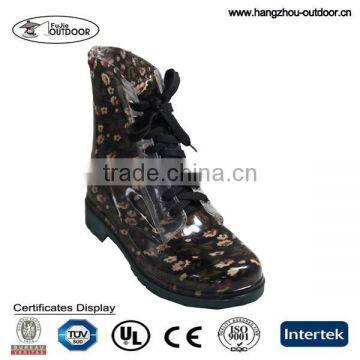 Ladies Clear Rain Boots, PVC Rain Boots For Women, Water Shoes With Flower Printing