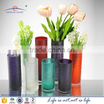 tall round cylinder glass vase,china glass flower vase