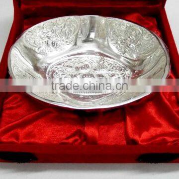 Silver Plated Brass Bowl for Home Decoration, Wedding Gift and Return Gift photo-2