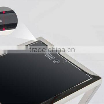 Newest Model Black Glass Console Table Set With Stainless Steel Base For Sale photo-3