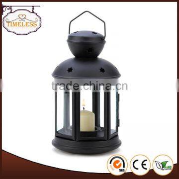 2015 Hot Sale Black Color Metal Star Style garden antique decorative candle lanterns