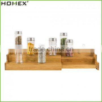 Bamboo Expandable Spice Rack for Kitchen Homex-BSCI