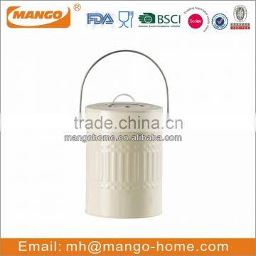 Colorful Powder Coating PP inner Metal Kitchen Compost Bin