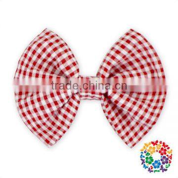 Sweet Little Girls Hair Accessories Orange Grid Hair Bow for Kids photo-2