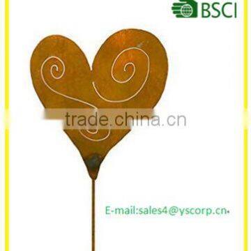 Wholesale Metal Yard Art Open Star Hand Heart Decorative Wrought Iron Garden Stake Outdoor Decoration photo-2