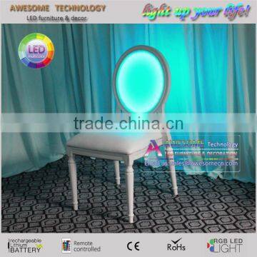 color changing glow aluminum restaurant chair
