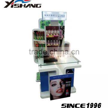 Led lights wooden make up store display