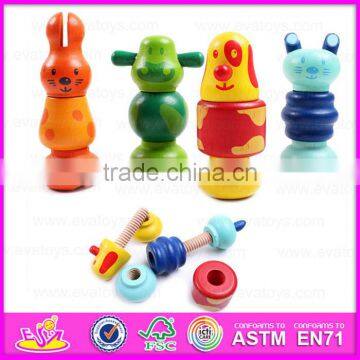 2015 DIY Intelligent Assembly Screw Toy for Kids,Wooden Changable Screw Assemble Toy,Hot Selling Cheap Wooden Screw Toy W03C008 photo-2