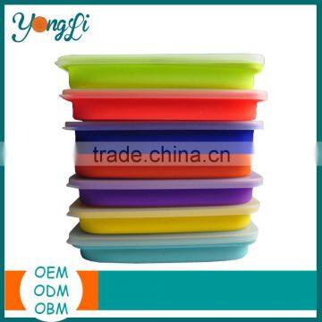 Hot Sales Silicone Collapsible Stainless Steel Bento Lunch Box