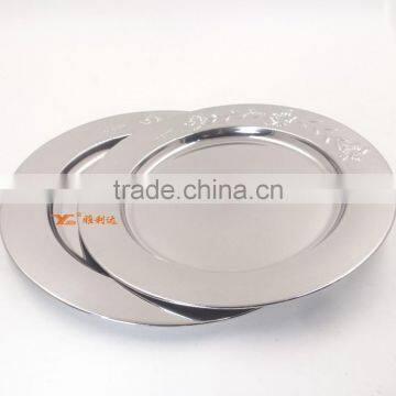 China Supply 32/36/40cm Stainless Steel Charger Plate for Wedding photo-6