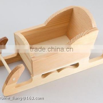 Wooden Art Crift Sled Wood Sled For Christmas Decoration