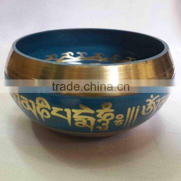 Best Selling Symbolic Colored Tibetan Healing Meditation Singing Bowl