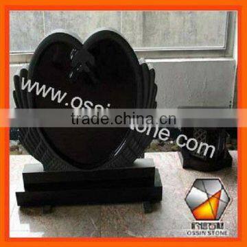 Black Granite Heart Shape Tombstone