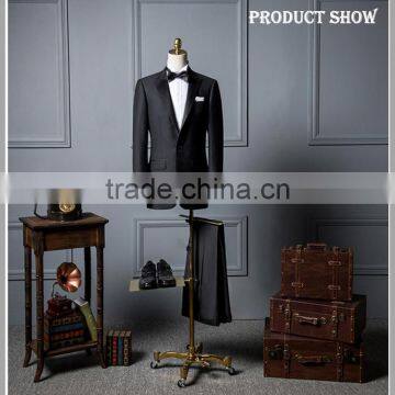 2017 new arrival men's formal suit new style wedding dress suits for men with black satin lapel