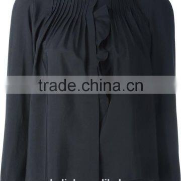 Hot Sale Nice Design Women Executive Pleated Silk Shirts 2016 photo-4