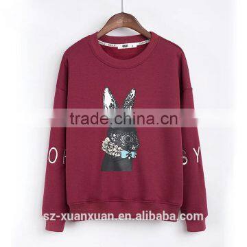 Newest Design Pullover O-neck Hoody With Animal Printing for Women photo-3