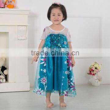 2015 Latest Frozen Dress Design, Disny Snow Queen Frozen Elsa Dress Wholesale,Frozen Elsa Dress photo-3