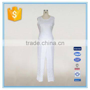 Ladies Formal Pant Suits 3-piece White Church Suits Designs photo-2