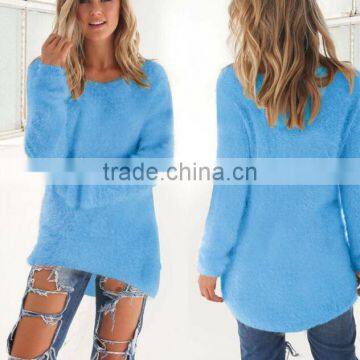 Zm50358b Autumn and Winter Lady Clothing Fashion Pure Color Long Sleeve Sweater photo-3