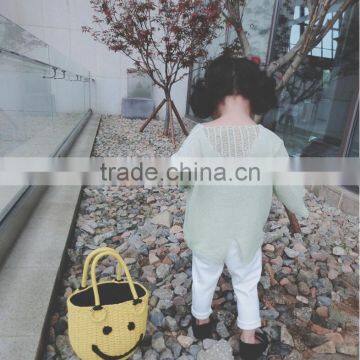 1-6 Years Wholesale 2017 New Fashion Winter Girls Knitted Sweater Ripped Solid Colors Girls Pullover Sweater (pick Size Color ) photo-4