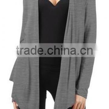 plus size women clothing stretch fabric draping long sleeve open cardigan 2016 women