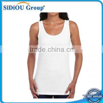 Newest 100% Cotton Soft Style Ladies Tank Tops - White