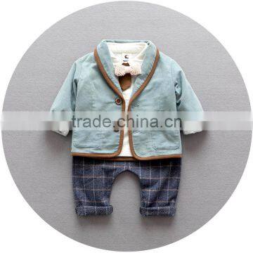 S17673A Baby Boys Boutique Clothing Handsome Long Sleeve Sets photo-5