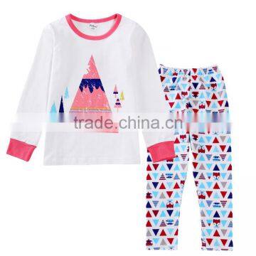 S16063A wholesale cotton children pajamas set two pieces sleepwear
