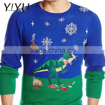 Custom Men's Dinosaur Reindeer Buffet Ugly Christmas Sweater photo-2