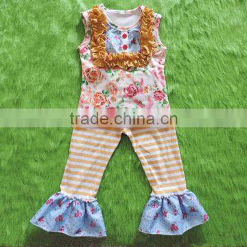 Wholesale Baby Clothes Set Fashion Cute Floral Pattern Tops Kids Boutique Clothing 2 Pcs Set Girls Outfits photo-2