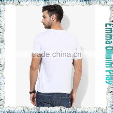 Basic Style Soft Pure White V Neck T-Shirt for Men photo-2