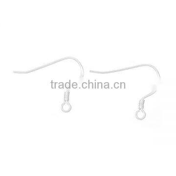 925 Sterling Silver Earring Hooks Bright Sparkly Silver W/Spring Loop 18mm x 15mm