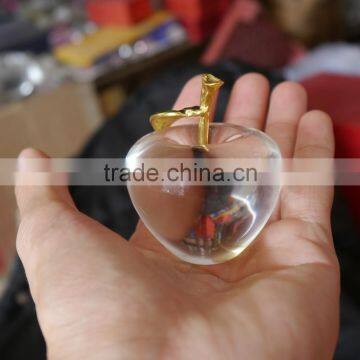 high quality quality crystal clear colour apple model for wedding gift