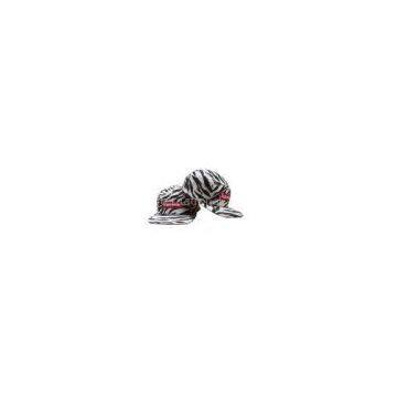 Allover Zebra Printed 5 Panel Camper Cap With Flat Embroidery Logo